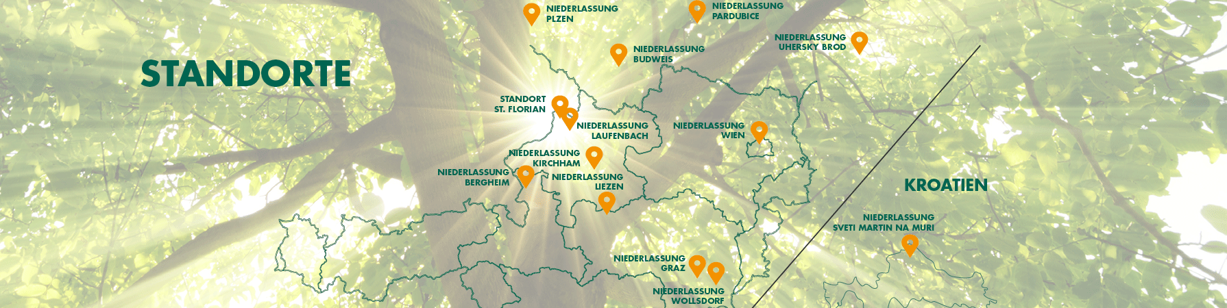 Übersichtskarte mit allen Weyland-Standorten und deren geografischer Verteilung weltweit